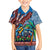 Afro-Caribbean Family Matching Summer Maxi Dress and Hawaiian Shirt African Dashiki Style with Caribbean Music with Blue Iguanas - Wonder Print Shop