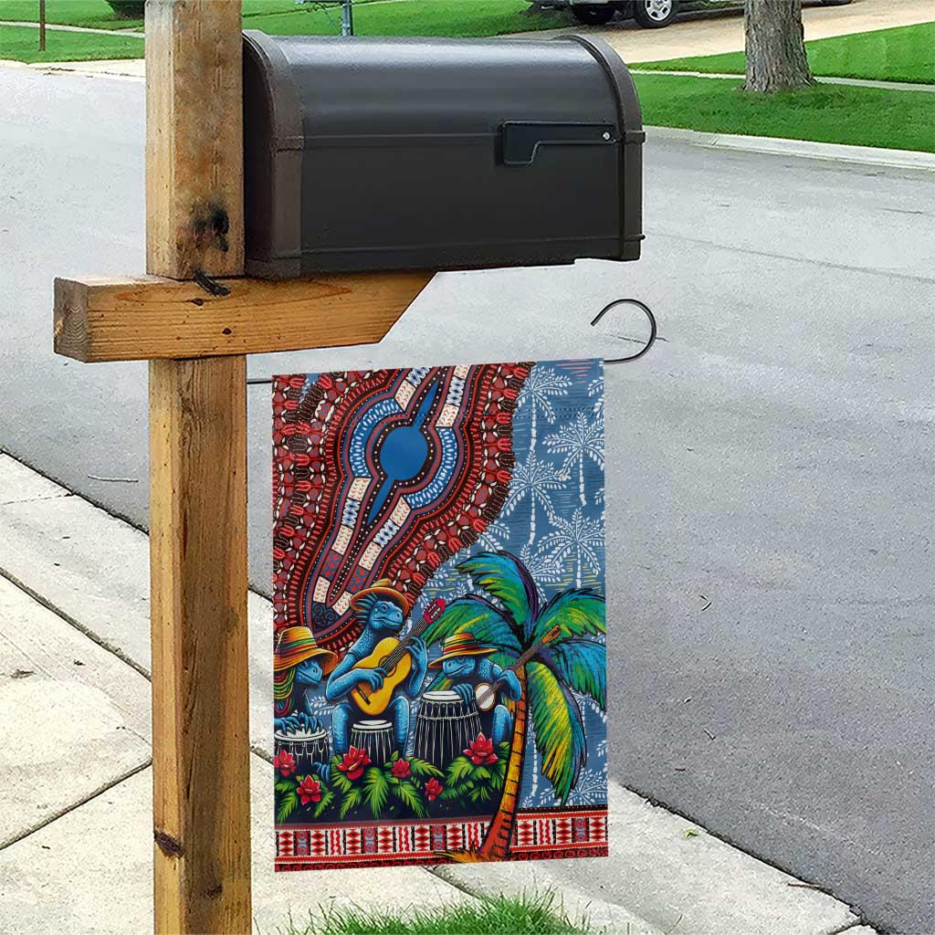 Afro-Caribbean Garden Flag African Dashiki Style with Caribbean Music with Blue Iguanas - Wonder Print Shop