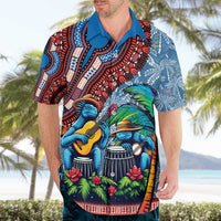 Afro-Caribbean Hawaiian Shirt African Dashiki Style with Caribbean Music with Blue Iguanas - Wonder Print Shop