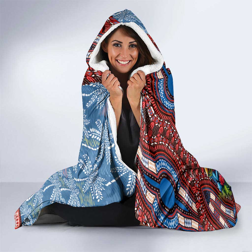 Afro-Caribbean Hooded Blanket African Dashiki Style with Caribbean Music with Blue Iguanas - Wonder Print Shop