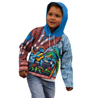 Afro-Caribbean Kid Hoodie African Dashiki Style with Caribbean Music with Blue Iguanas - Wonder Print Shop