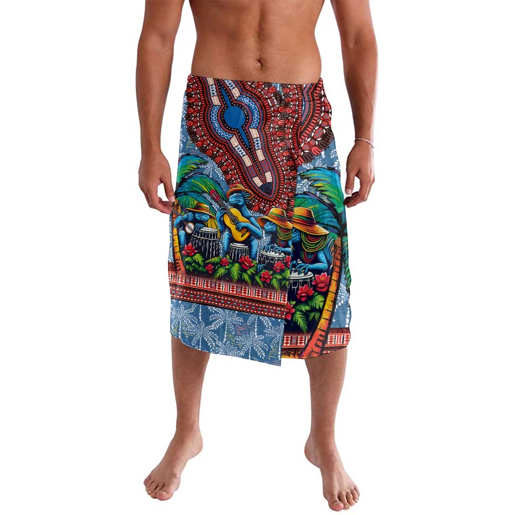 Afro-Caribbean Lavalava African Dashiki Style with Caribbean Music with Blue Iguanas - Wonder Print Shop