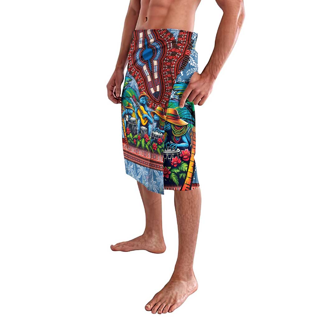 Afro-Caribbean Lavalava African Dashiki Style with Caribbean Music with Blue Iguanas - Wonder Print Shop