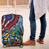 Afro-Caribbean Luggage Cover African Dashiki Style with Caribbean Music with Blue Iguanas - Wonder Print Shop