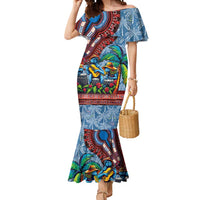 Afro-Caribbean Mermaid Dress African Dashiki Style with Caribbean Music with Blue Iguanas - Wonder Print Shop