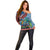 Afro-Caribbean Off Shoulder Sweater African Dashiki Style with Caribbean Music with Blue Iguanas - Wonder Print Shop