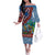 Afro-Caribbean Off The Shoulder Long Sleeve Dress African Dashiki Style with Caribbean Music with Blue Iguanas - Wonder Print Shop