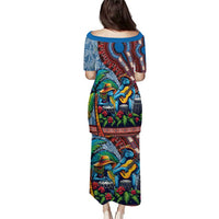 Afro-Caribbean Puletasi African Dashiki Style with Caribbean Music with Blue Iguanas - Wonder Print Shop