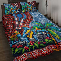 Afro-Caribbean Quilt Bed Set African Dashiki Style with Caribbean Music with Blue Iguanas - Wonder Print Shop