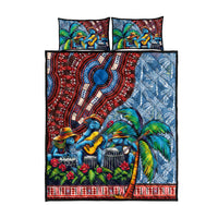 Afro-Caribbean Quilt Bed Set African Dashiki Style with Caribbean Music with Blue Iguanas - Wonder Print Shop