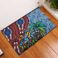 Afro-Caribbean Rubber Doormat African Dashiki Style with Caribbean Music with Blue Iguanas - Wonder Print Shop