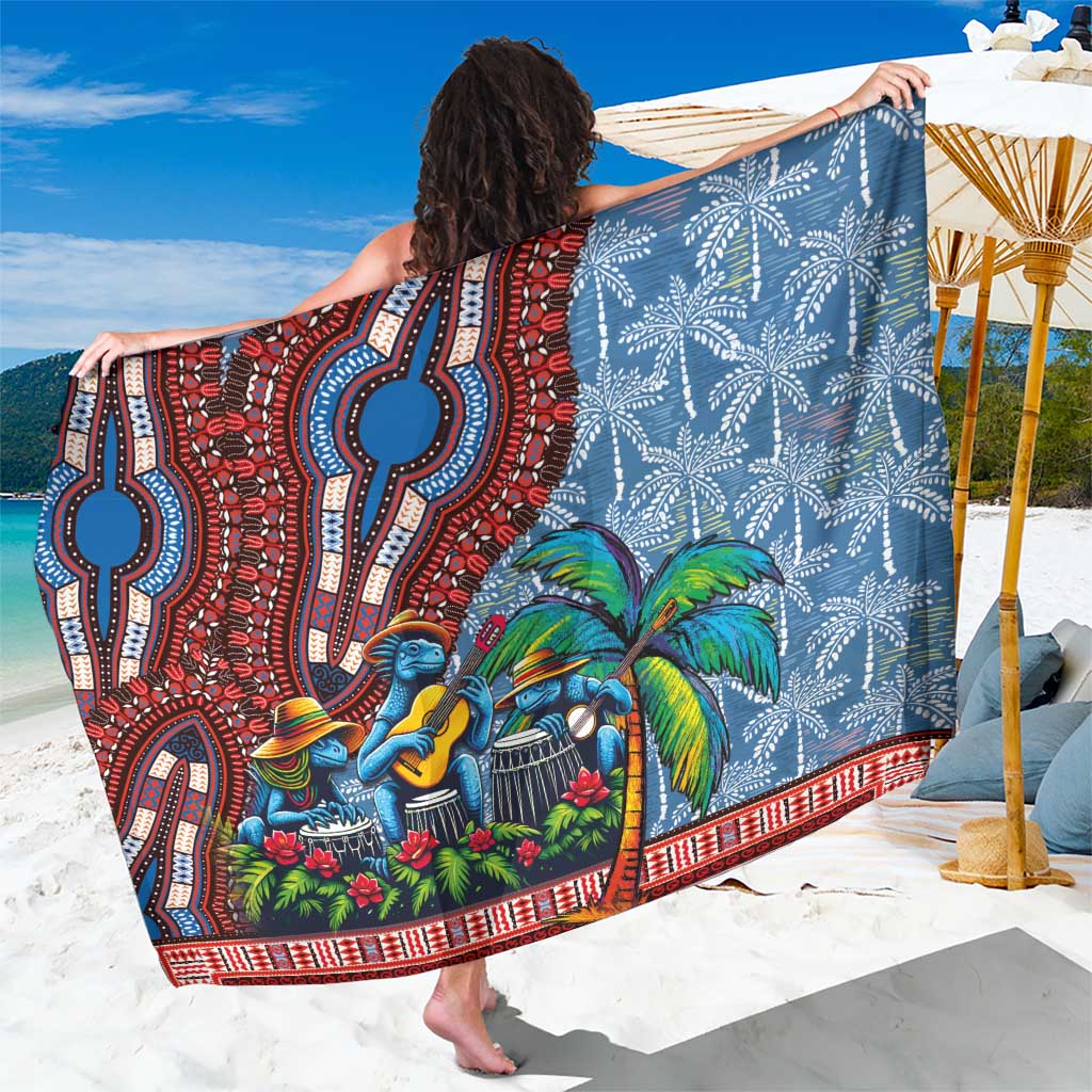 Afro-Caribbean Sarong African Dashiki Style with Caribbean Music with Blue Iguanas - Wonder Print Shop