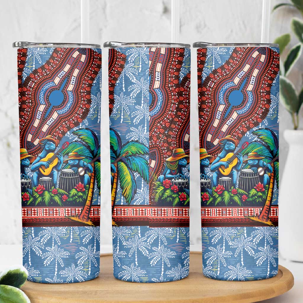 Afro-Caribbean Skinny Tumbler African Dashiki Style with Caribbean Music with Blue Iguanas - Wonder Print Shop
