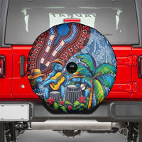 Afro-Caribbean Spare Tire Cover African Dashiki Style with Caribbean Music with Blue Iguanas - Wonder Print Shop