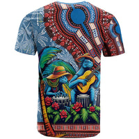 Afro-Caribbean T Shirt African Dashiki Style with Caribbean Music with Blue Iguanas - Wonder Print Shop