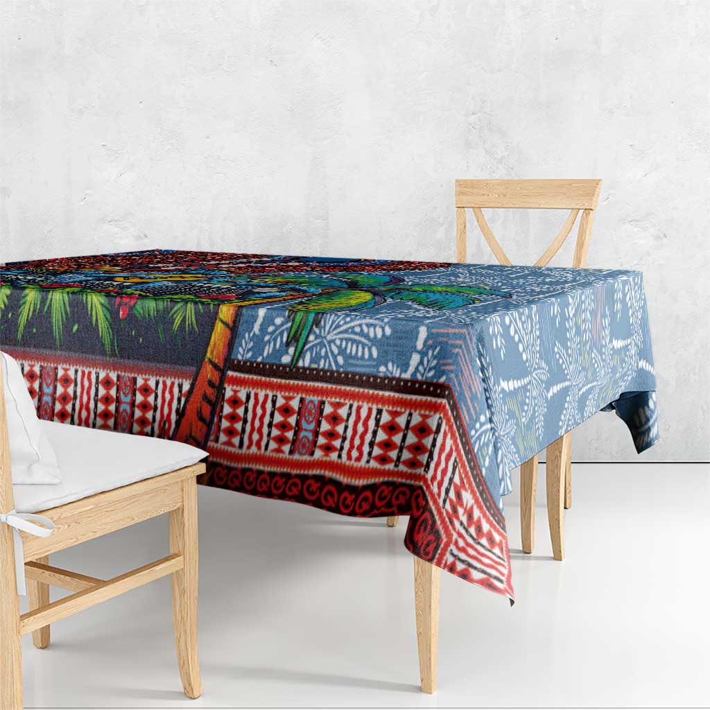 Afro-Caribbean Tablecloth African Dashiki Style with Caribbean Music with Blue Iguanas - Wonder Print Shop