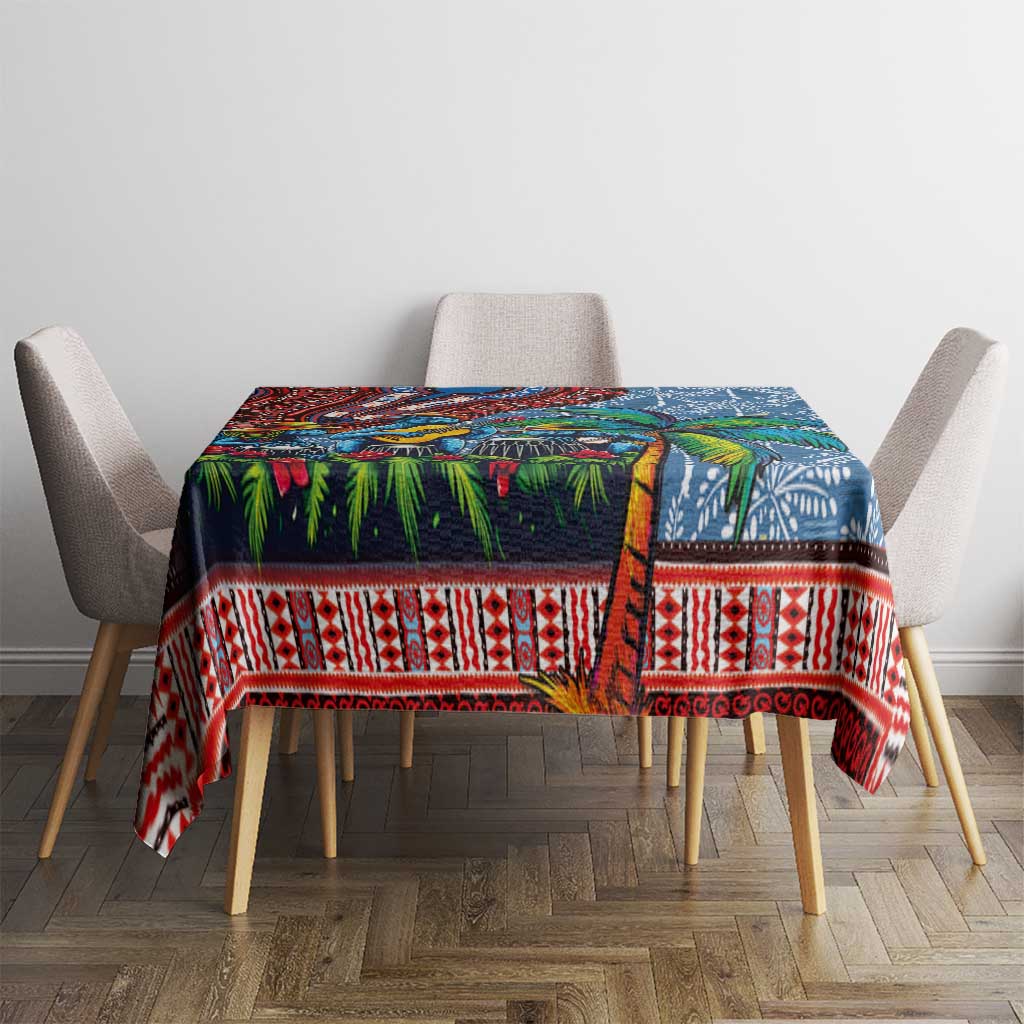 Afro-Caribbean Tablecloth African Dashiki Style with Caribbean Music with Blue Iguanas - Wonder Print Shop