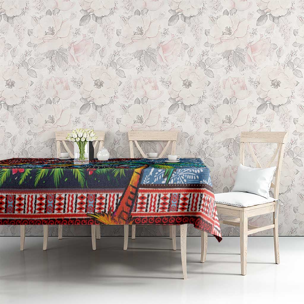 Afro-Caribbean Tablecloth African Dashiki Style with Caribbean Music with Blue Iguanas - Wonder Print Shop