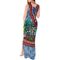 Afro-Caribbean Tank Maxi Dress African Dashiki Style with Caribbean Music with Blue Iguanas - Wonder Print Shop
