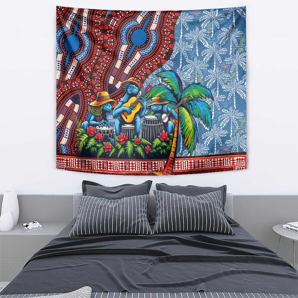 Afro-Caribbean Tapestry African Dashiki Style with Caribbean Music with Blue Iguanas - Wonder Print Shop