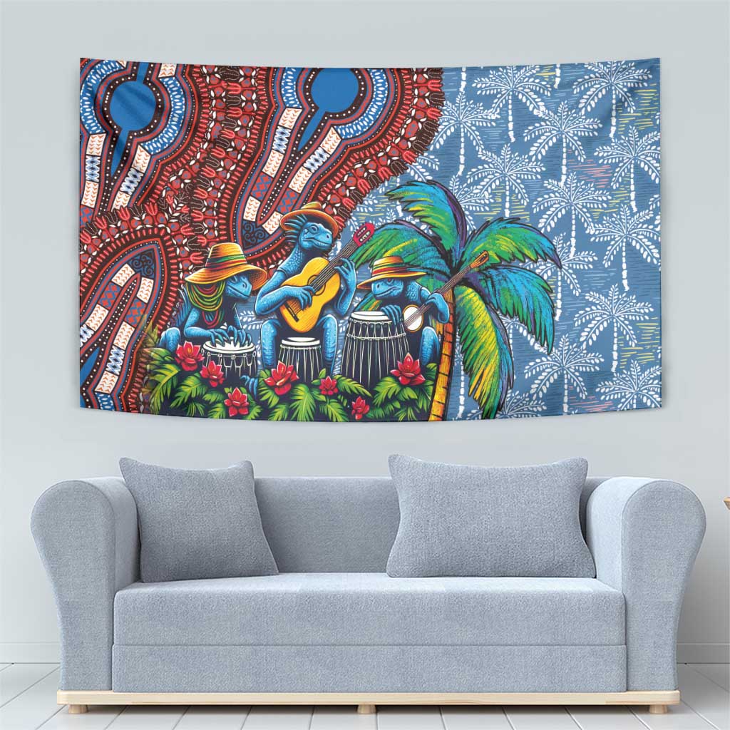 Afro-Caribbean Tapestry African Dashiki Style with Caribbean Music with Blue Iguanas - Wonder Print Shop