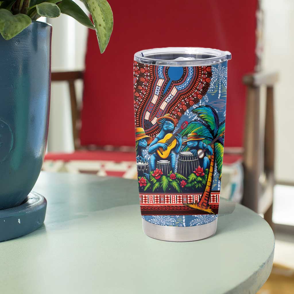 Afro-Caribbean Tumbler Cup African Dashiki Style with Caribbean Music with Blue Iguanas - Wonder Print Shop