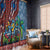 Afro-Caribbean Window Curtain African Dashiki Style with Caribbean Music with Blue Iguanas - Wonder Print Shop