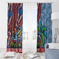 Afro-Caribbean Window Curtain African Dashiki Style with Caribbean Music with Blue Iguanas - Wonder Print Shop