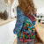 Afro-Caribbean Women Casual Shirt African Dashiki Style with Caribbean Music with Blue Iguanas - Wonder Print Shop