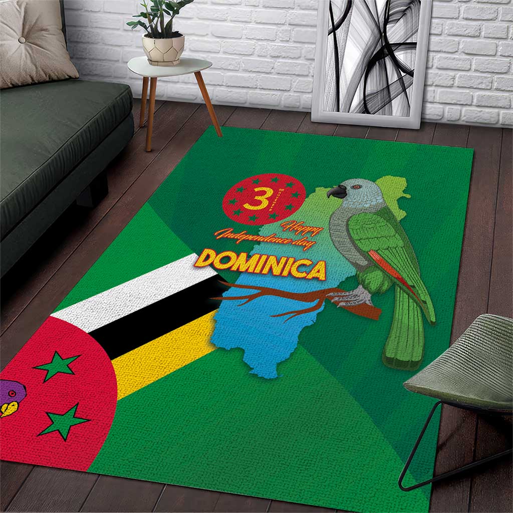 Dominica Independence Day Area Rug Imperial Amazon With National Flag and Map - Wonder Print Shop
