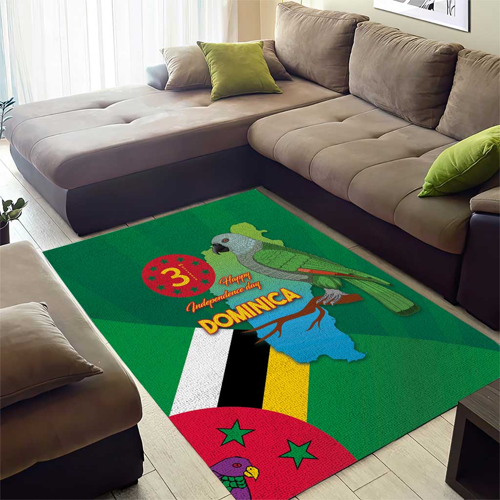 Dominica Independence Day Area Rug Imperial Amazon With National Flag and Map - Wonder Print Shop