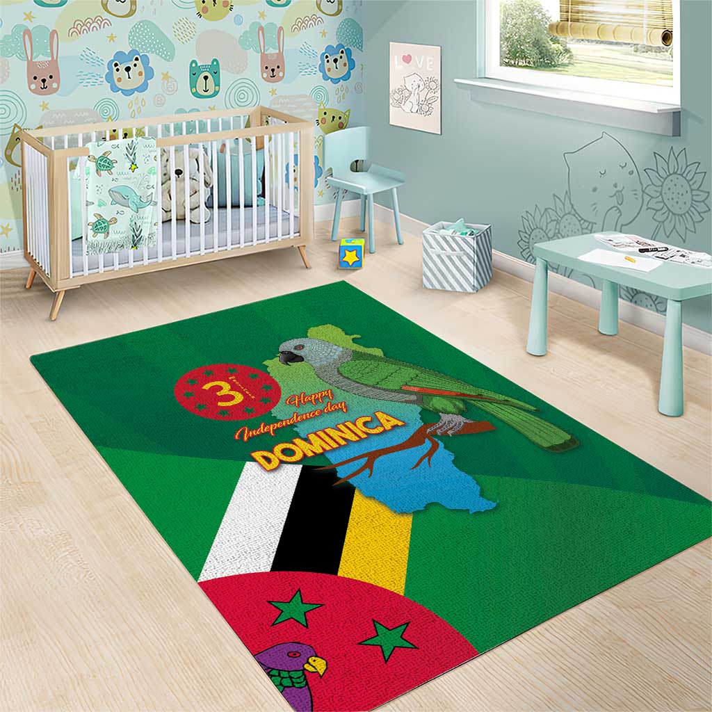 Dominica Independence Day Area Rug Imperial Amazon With National Flag and Map - Wonder Print Shop