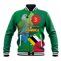 Dominica Independence Day Baseball Jacket Imperial Amazon With National Flag and Map - Wonder Print Shop