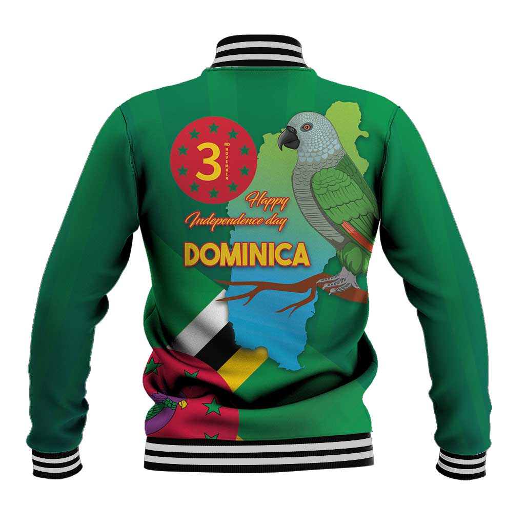 Dominica Independence Day Baseball Jacket Imperial Amazon With National Flag and Map - Wonder Print Shop