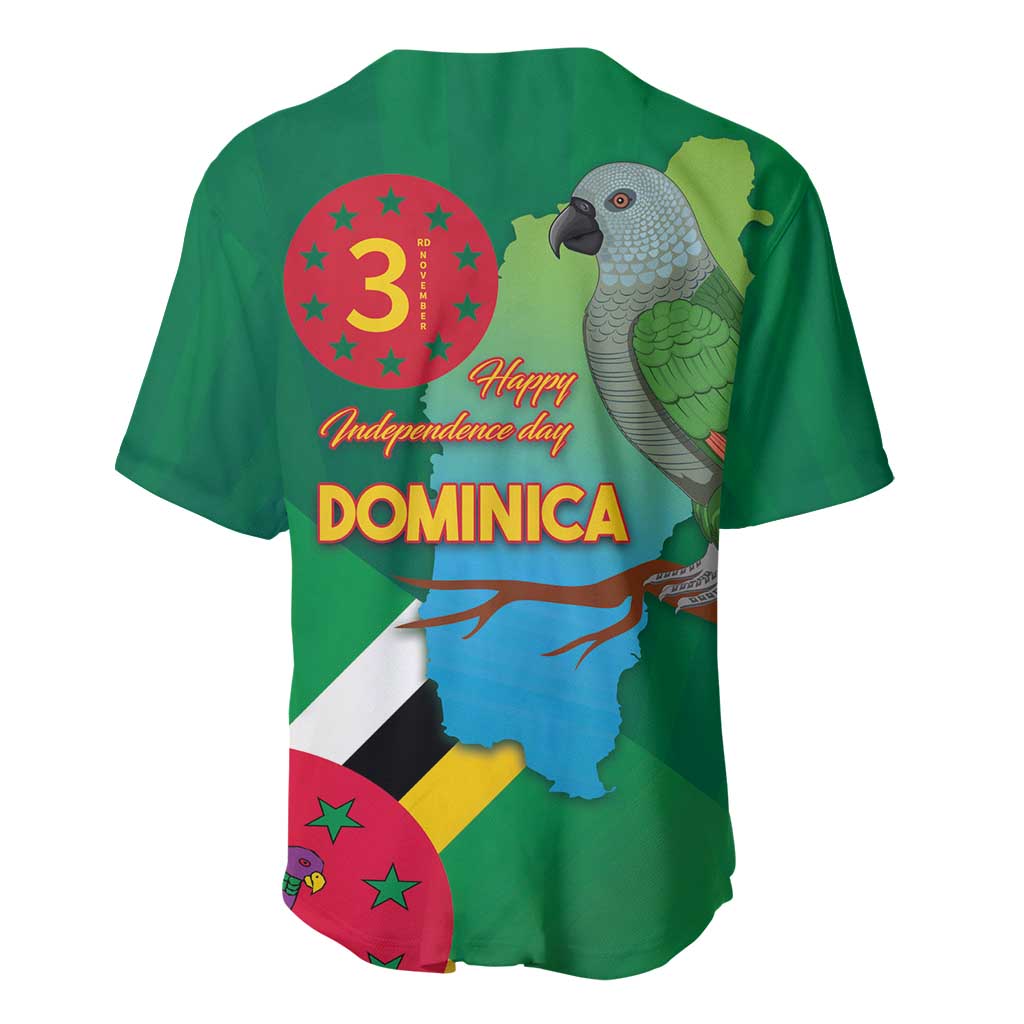 Dominica Independence Day Baseball Jersey Imperial Amazon With National Flag and Map - Wonder Print Shop