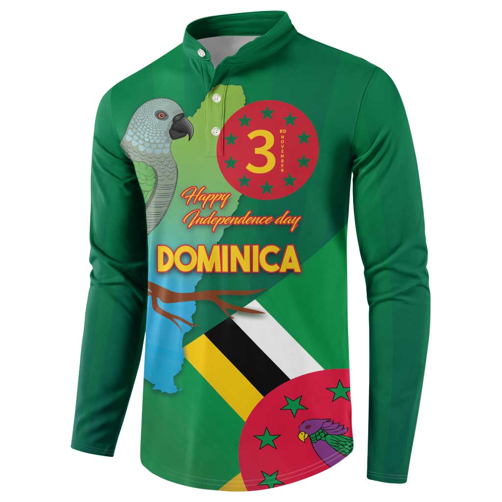 Dominica Independence Day Button Sweatshirt Imperial Amazon With National Flag and Map - Wonder Print Shop