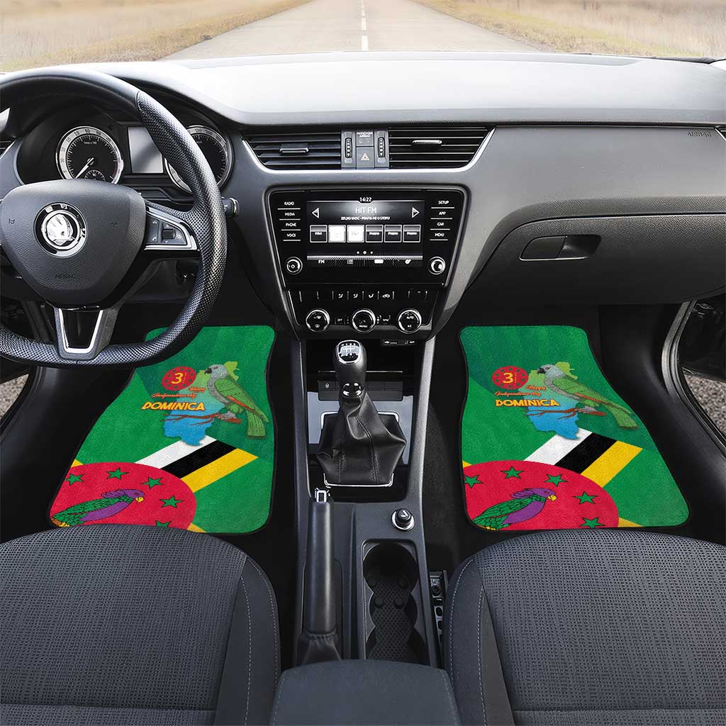 Dominica Independence Day Car Mats Imperial Amazon With National Flag and Map - Wonder Print Shop