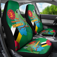Dominica Independence Day Car Seat Cover Imperial Amazon With National Flag and Map - Wonder Print Shop