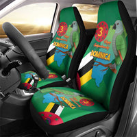 Dominica Independence Day Car Seat Cover Imperial Amazon With National Flag and Map - Wonder Print Shop