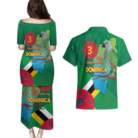 Dominica Independence Day Couples Matching Puletasi and Hawaiian Shirt Imperial Amazon With National Flag and Map - Wonder Print Shop