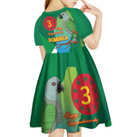 Dominica Independence Day Kid Short Sleeve Dress Imperial Amazon With National Flag and Map - Wonder Print Shop