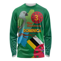 Dominica Independence Day Long Sleeve Shirt Imperial Amazon With National Flag and Map - Wonder Print Shop