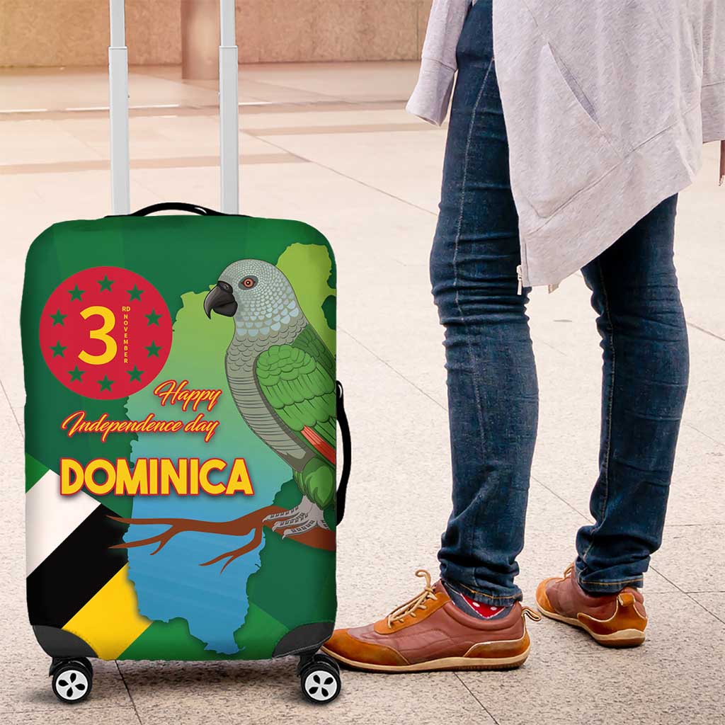 Dominica Independence Day Luggage Cover Imperial Amazon With National Flag and Map - Wonder Print Shop