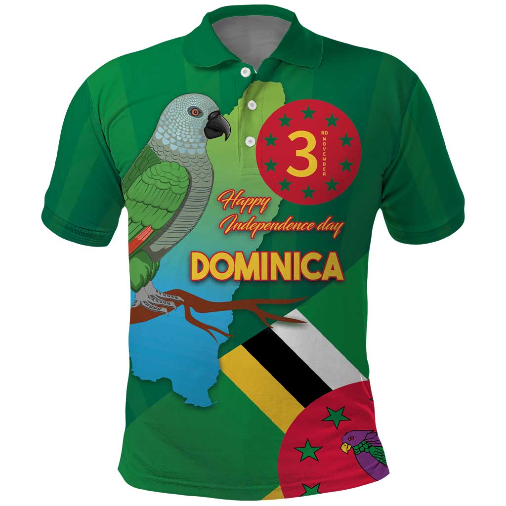 Dominica Independence Day Polo Shirt Imperial Amazon With National Flag and Map - Wonder Print Shop