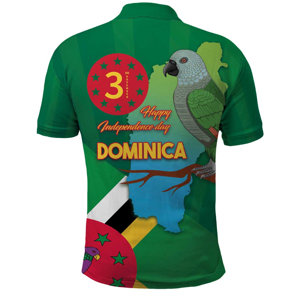 Dominica Independence Day Polo Shirt Imperial Amazon With National Flag and Map - Wonder Print Shop
