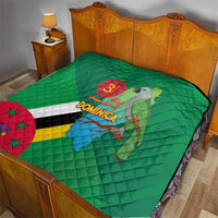 Dominica Independence Day Quilt Imperial Amazon With National Flag and Map - Wonder Print Shop
