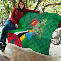 Dominica Independence Day Quilt Imperial Amazon With National Flag and Map - Wonder Print Shop