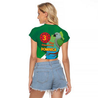 Dominica Independence Day Raglan Cropped T Shirt Imperial Amazon With National Flag and Map - Wonder Print Shop