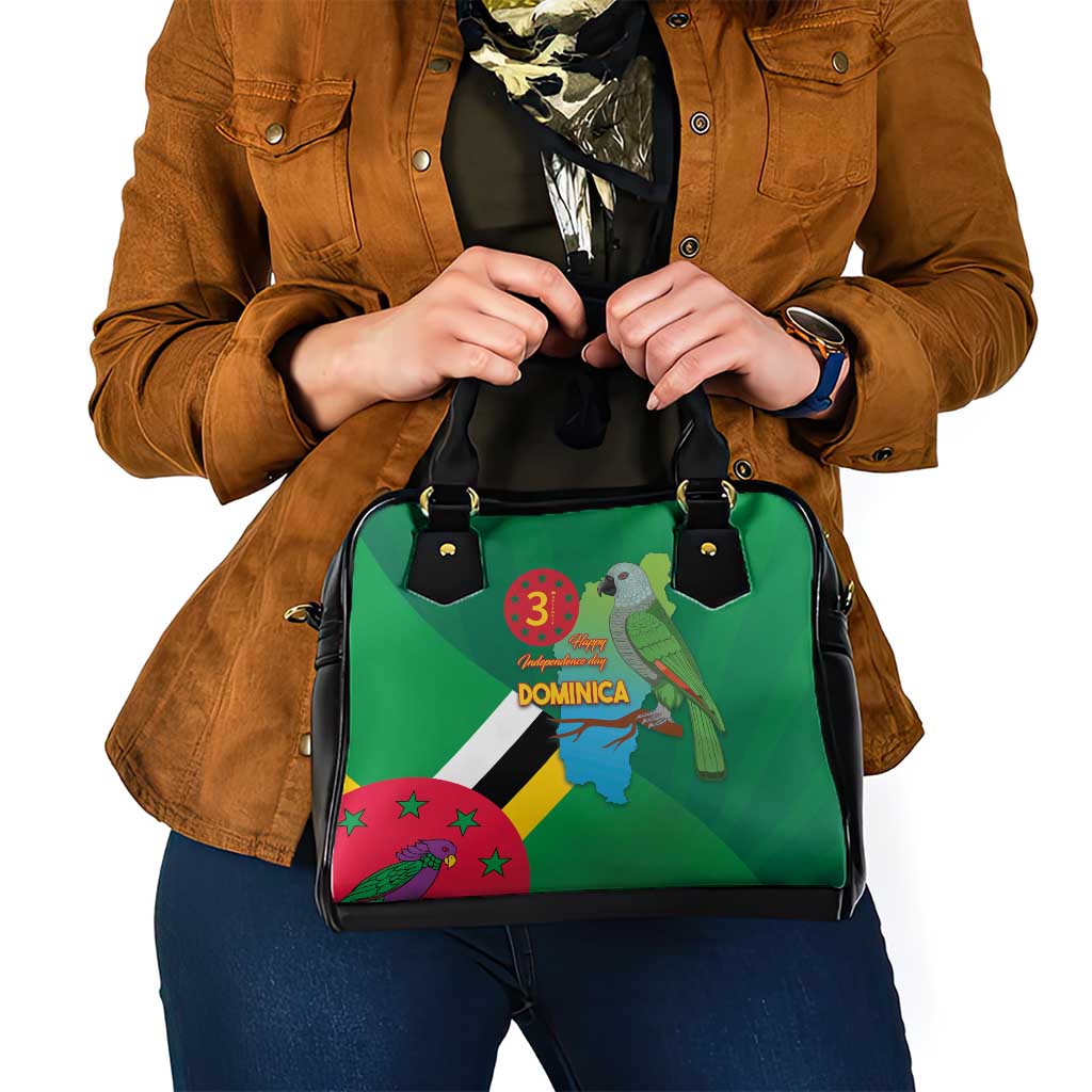 Dominica Independence Day Shoulder Handbag Imperial Amazon With National Flag and Map