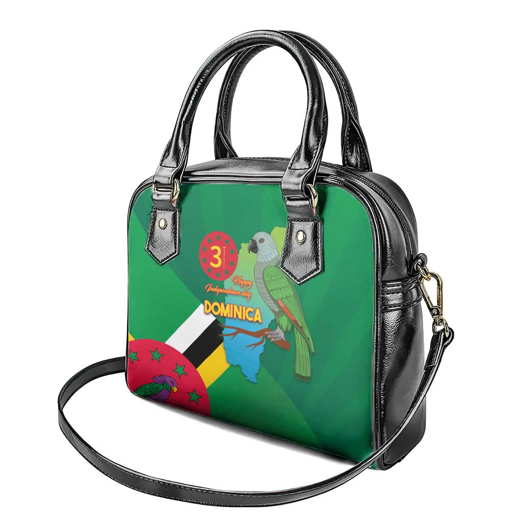 Dominica Independence Day Shoulder Handbag Imperial Amazon With National Flag and Map